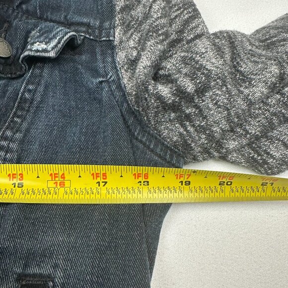 Free People Distresssed Denim Jacket Dark Blue Wash - Picture 6 of 7